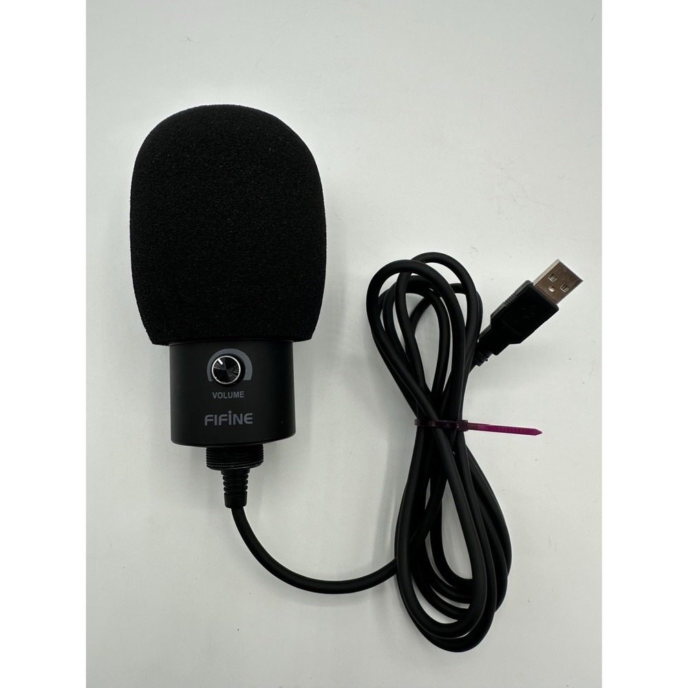 FIFINE K669B USB Condenser Microphone w/ Tripod Stand Windscreen Tested
